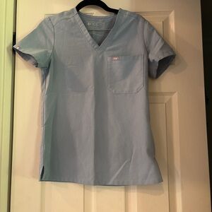 FIGS Sky Blue V-Neck Scrub Top